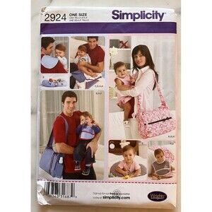 Simplicity Pattern 2924 His & Hers Diaper Bag Changing Pad Burp Cloth Bib Pillow